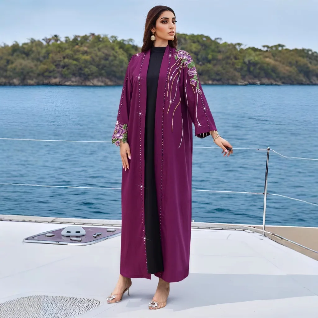 Embroidery Kebaya - عباية مفتوحة مطرزة، كيمونو دبي، فستان