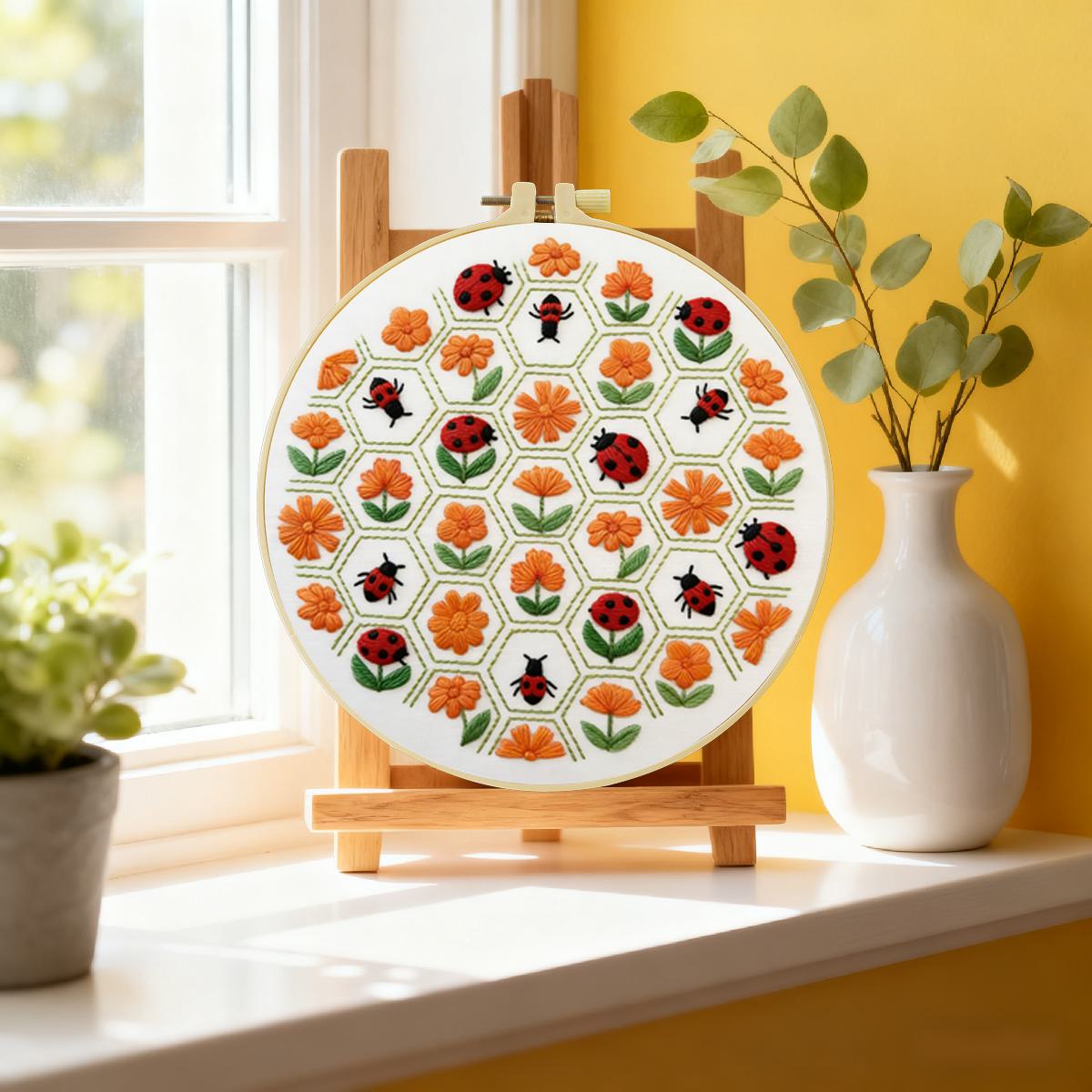 قطعة واحدة 20×20 سم/15×15 سم ( - مراجعة Embroidery Lady Bug وسعره