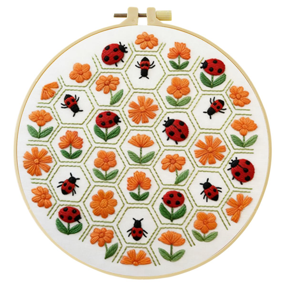 قطعة واحدة 20×20 سم/15×15 سم ( - مراجعة Embroidery Lady Bug وسعره