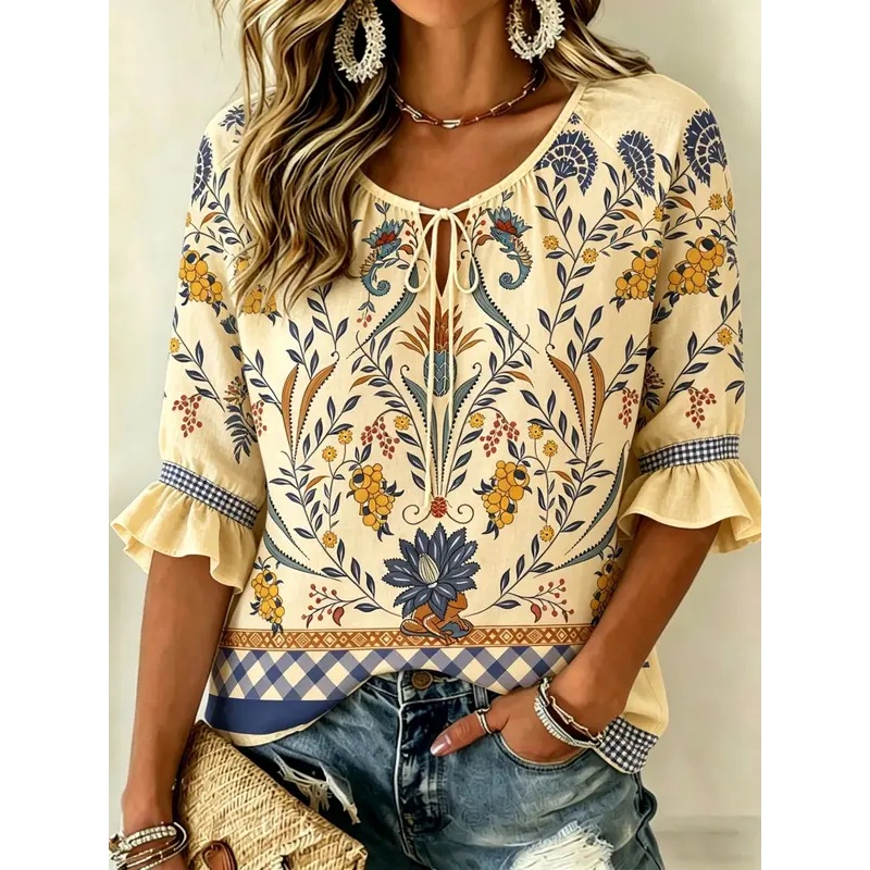 بلوزة نسائية لفصلي الربيع والص - مراجعة Embroidery Online وسعره